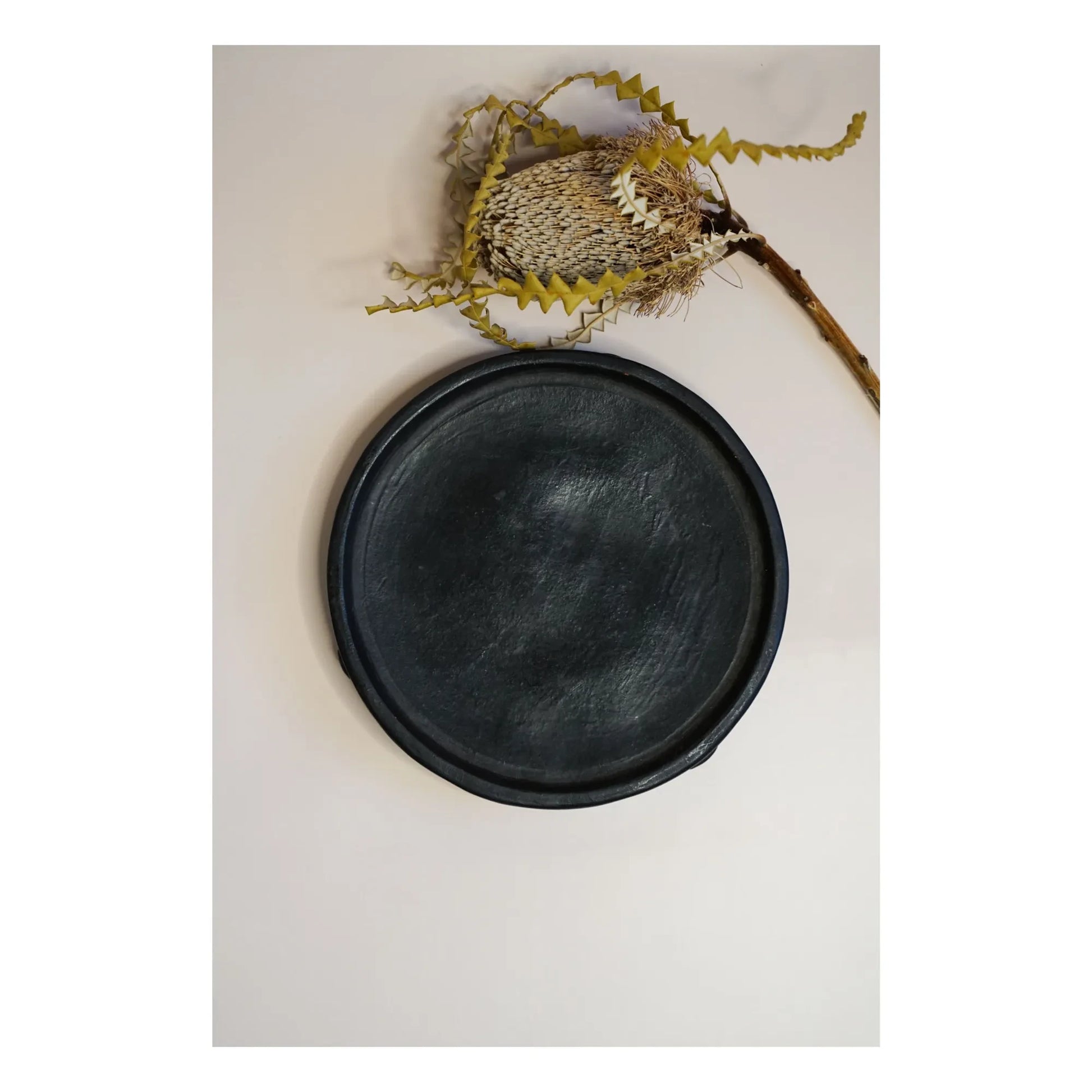 Woodmata - Plate with terracotta base | Black
