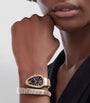 Rose Gold, Stainless Steel and Diamond Serpenti Tubogas Watch 35mm