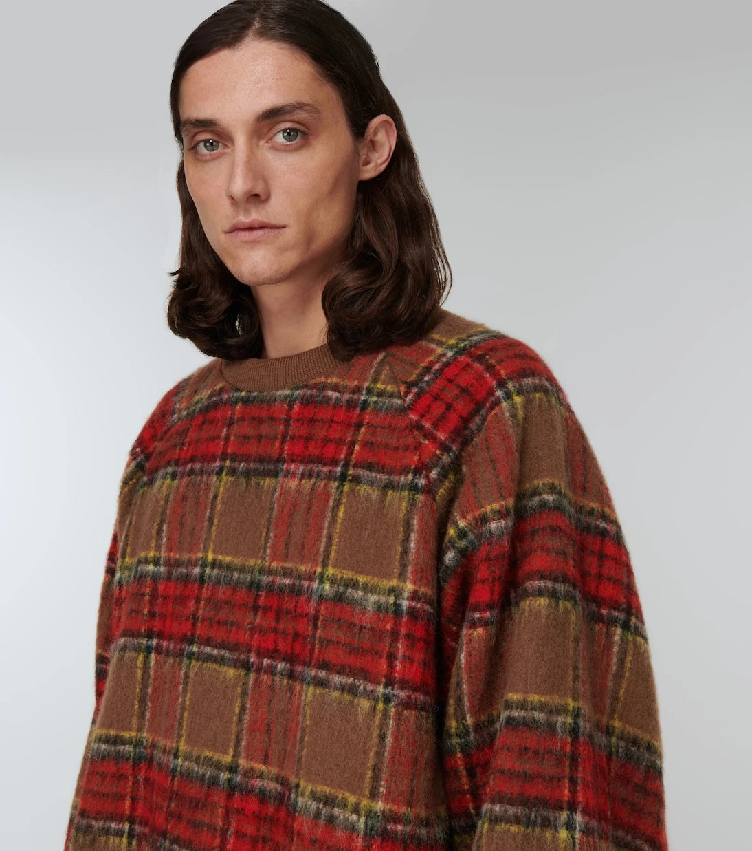 Undercover - Checked wool-blend flannel sweater