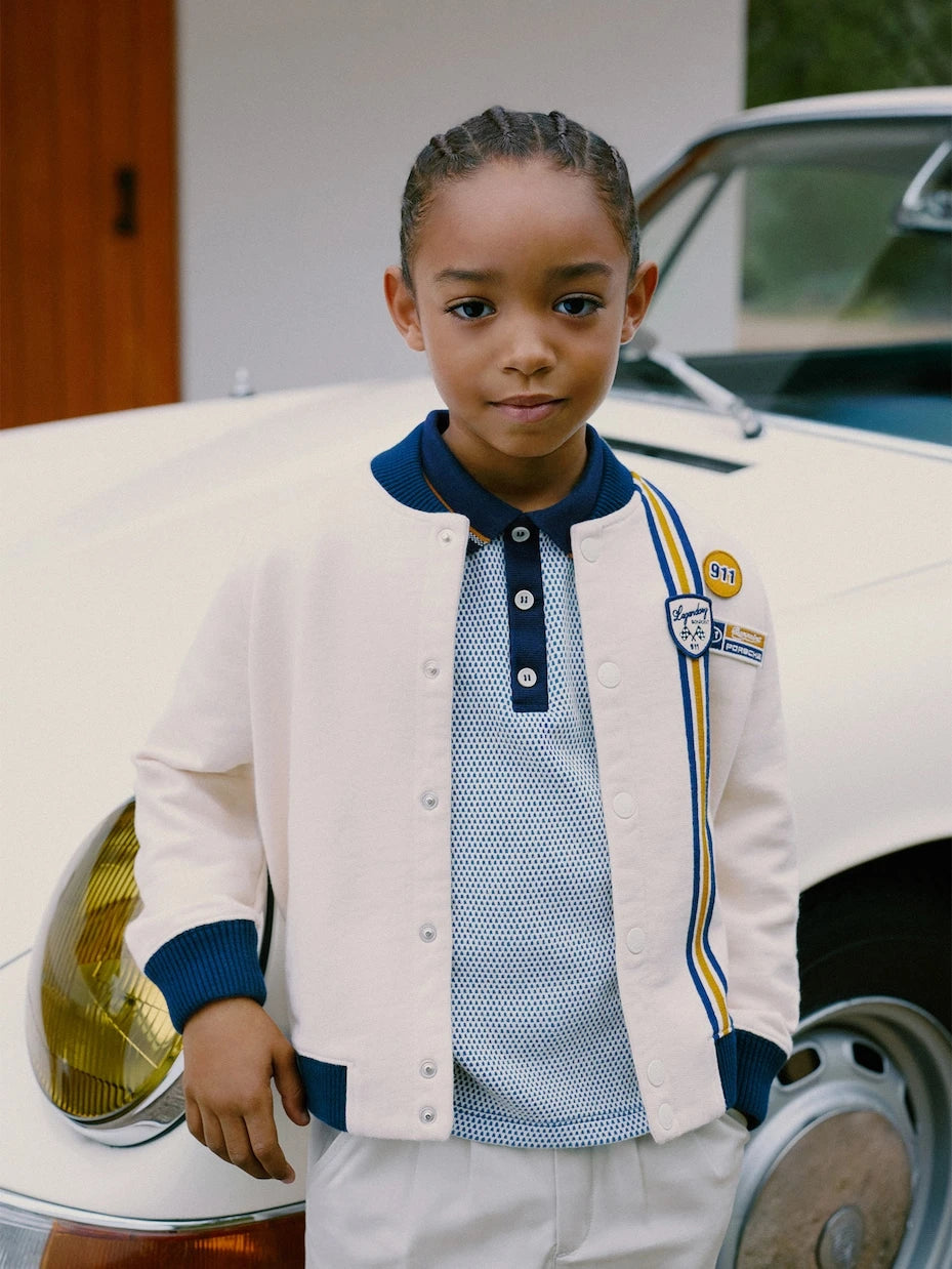 Bonpoint - x Porsche Christopher patch-appliqué cotton varsity jacket