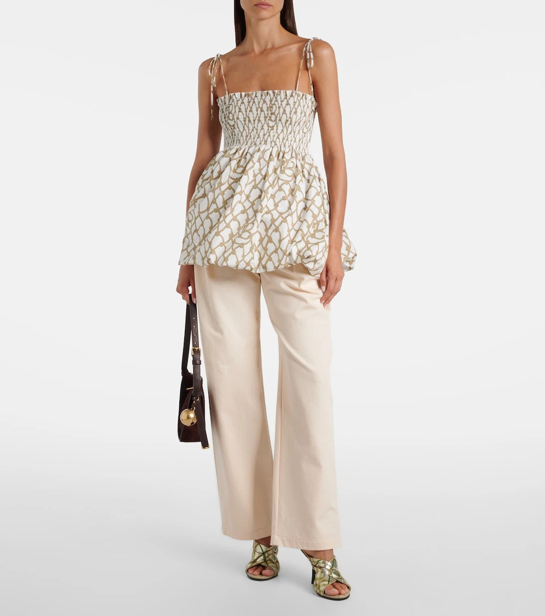 Burberry - Knot shirred cotton minidress