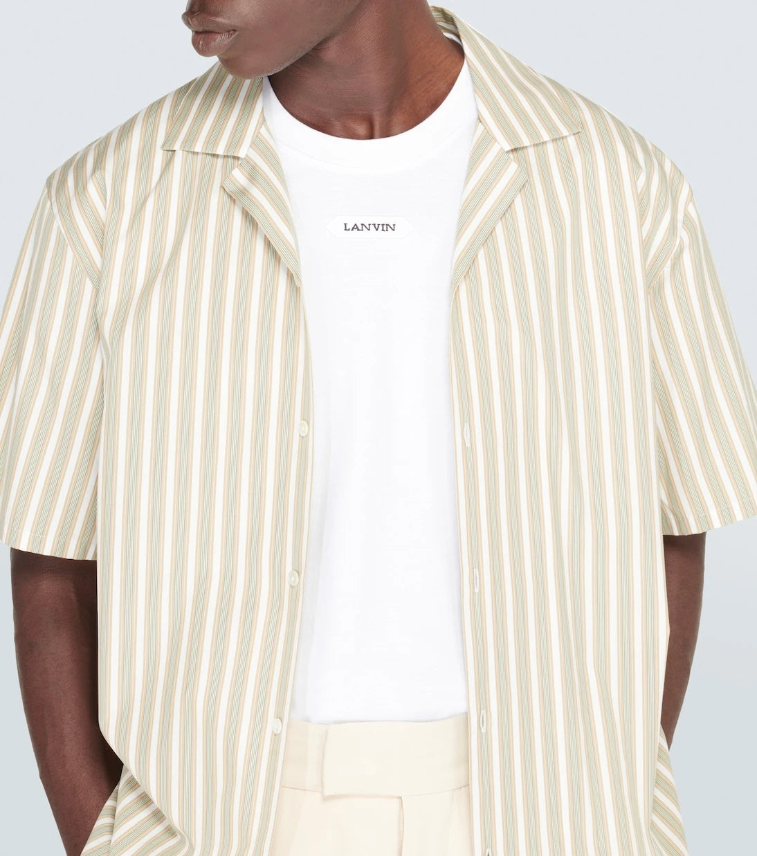 Lanvin - Striped cotton bowling shirt