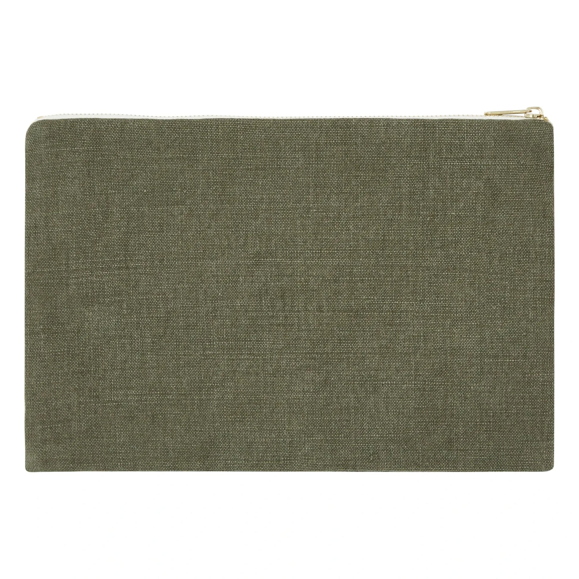 Adorna - Julie Linen clutch bag | Khaki