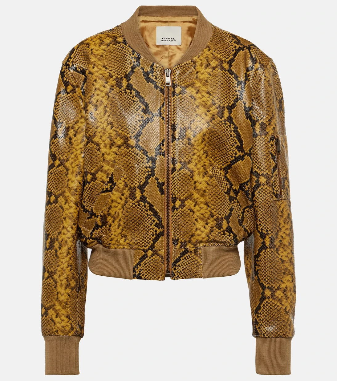 Isabel Marant - Cerem snake-effect leather bomber jacket