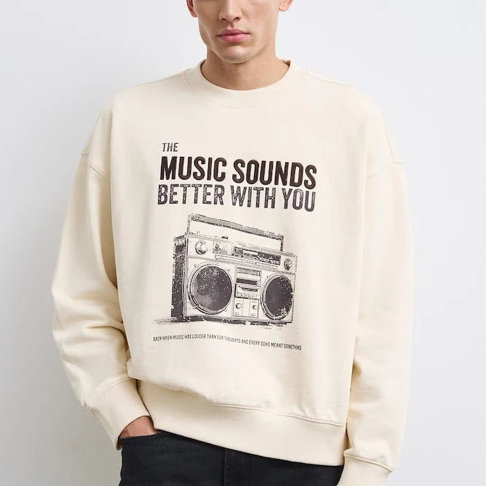 Pamuktan erkek sweatshirt