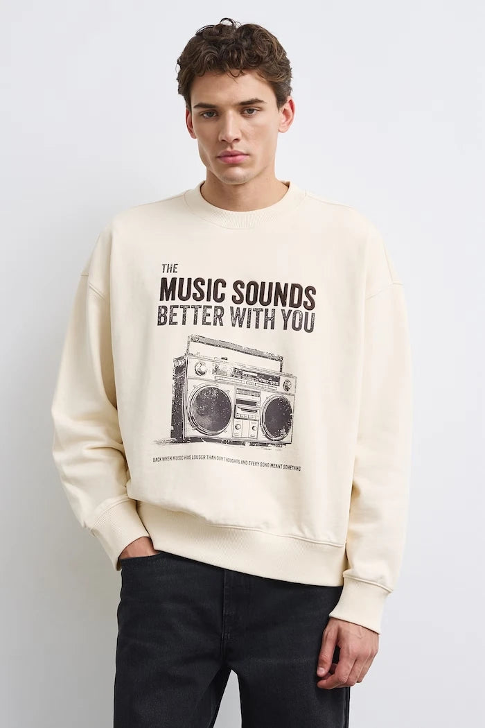 Pamuktan erkek sweatshirt