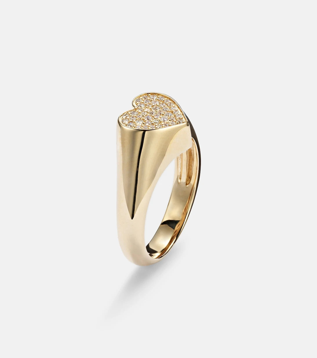 Sydney Evan - 14kt yellow gold heart ring with diamonds
