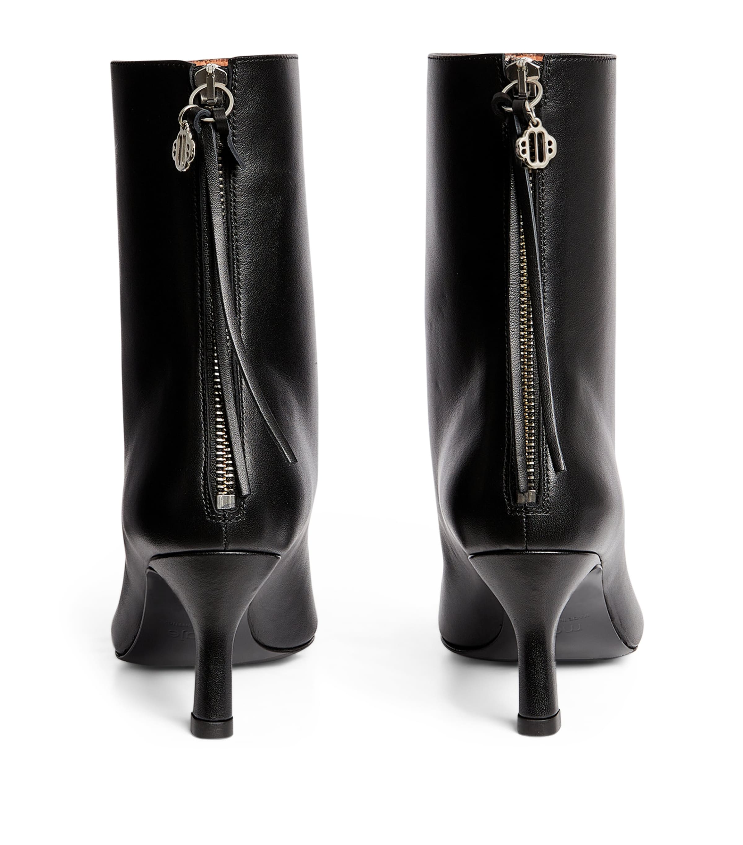 Black Leather Ankle Boots 75