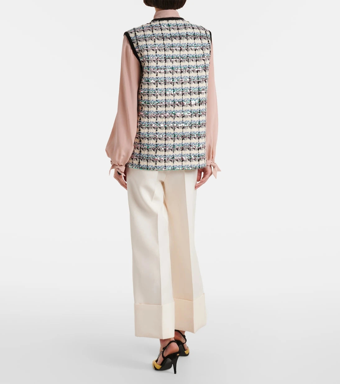 Valentino - Mossi sequined cotton-blend tweed vest