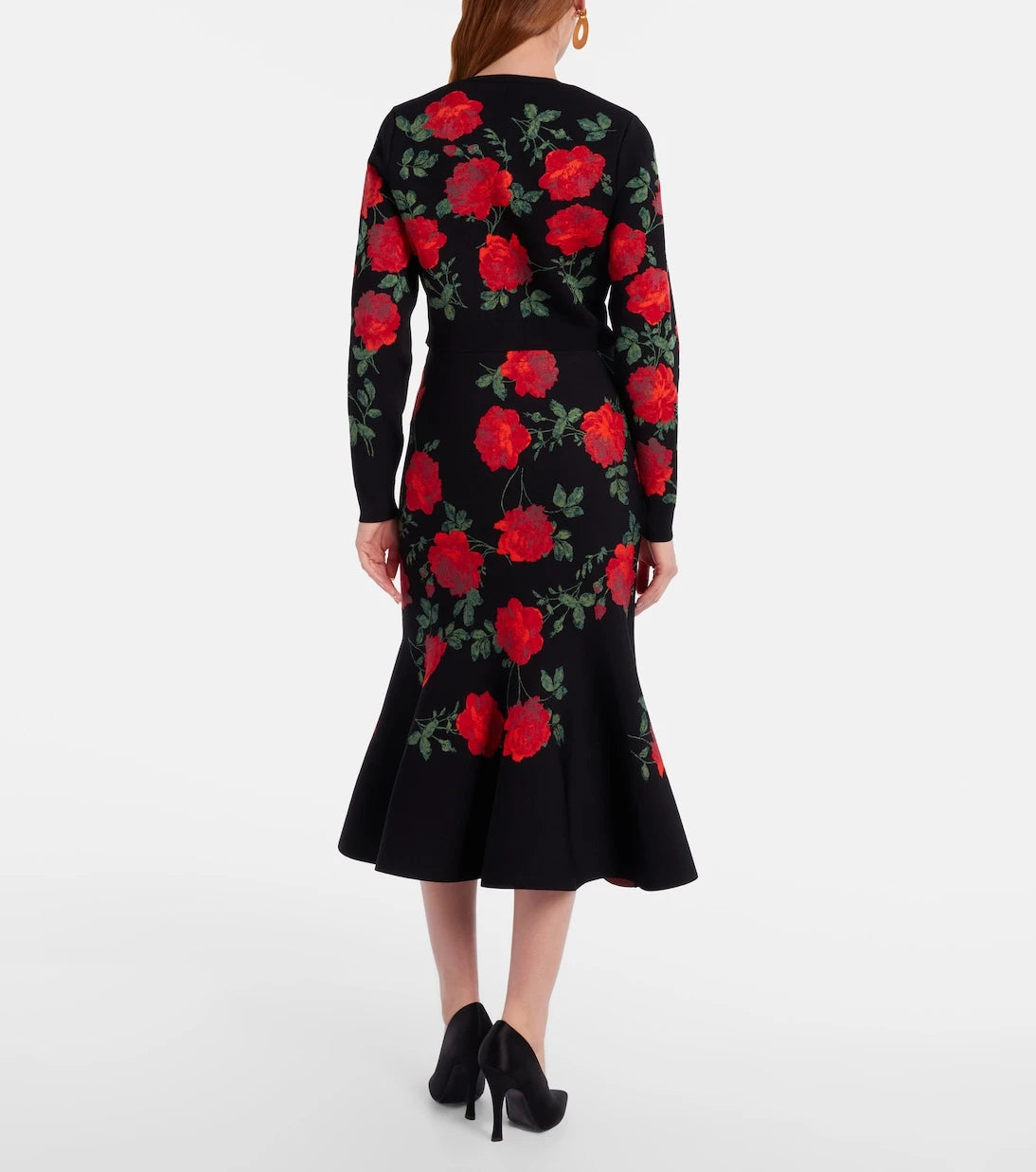 Carolina Herrera - Floral jacquard midi skirt
