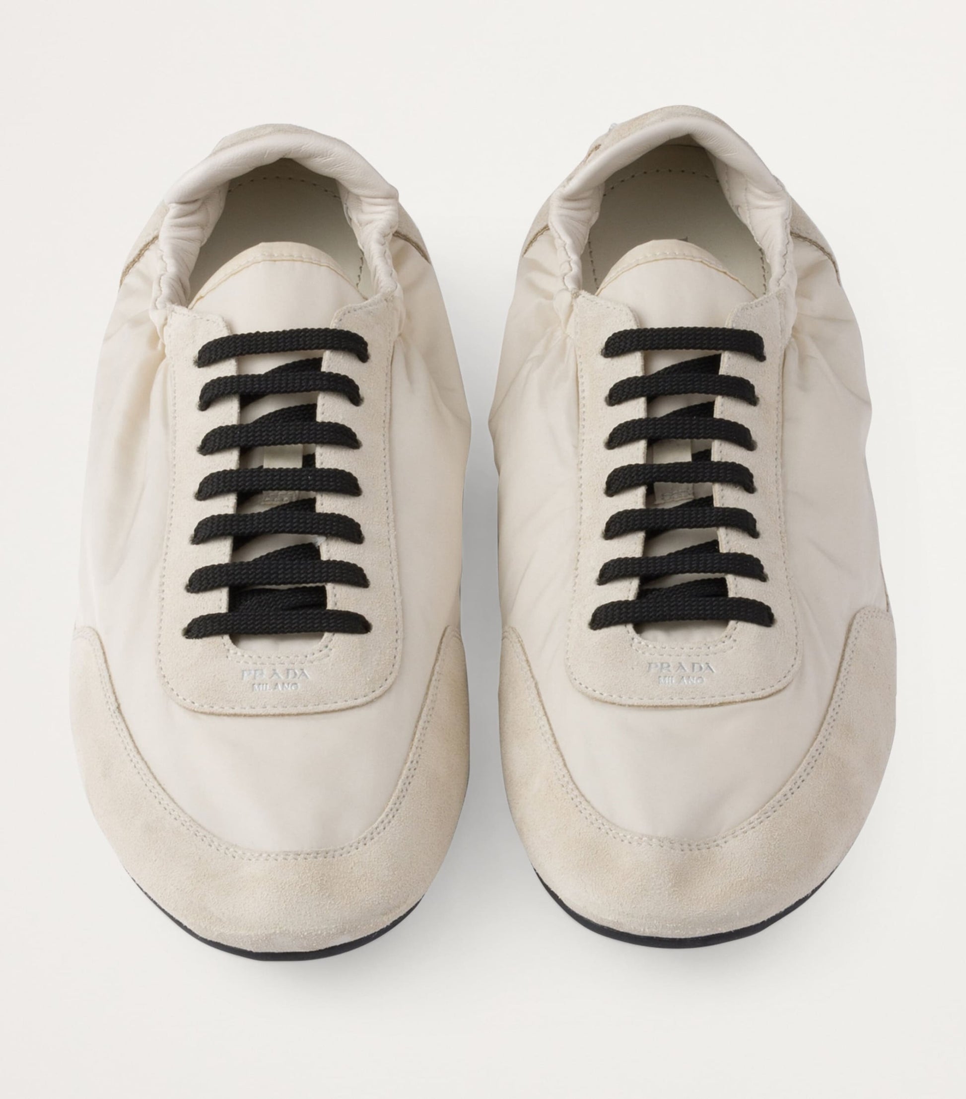 Prada Neutral Re-Nylon-Faux Suede Slip-On Sneakers