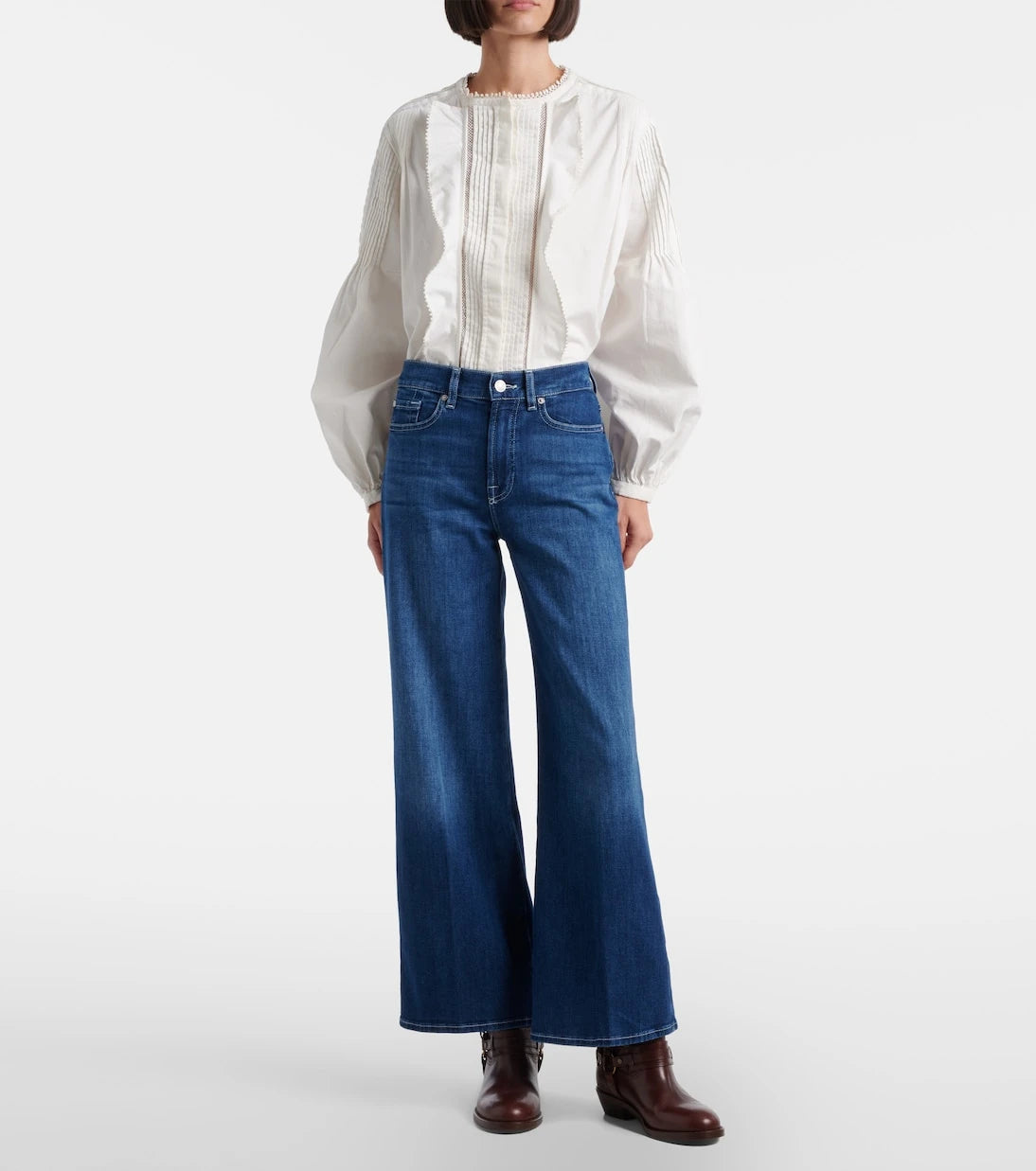 7 For All Mankind - Lotta Ankle wide-leg jeans