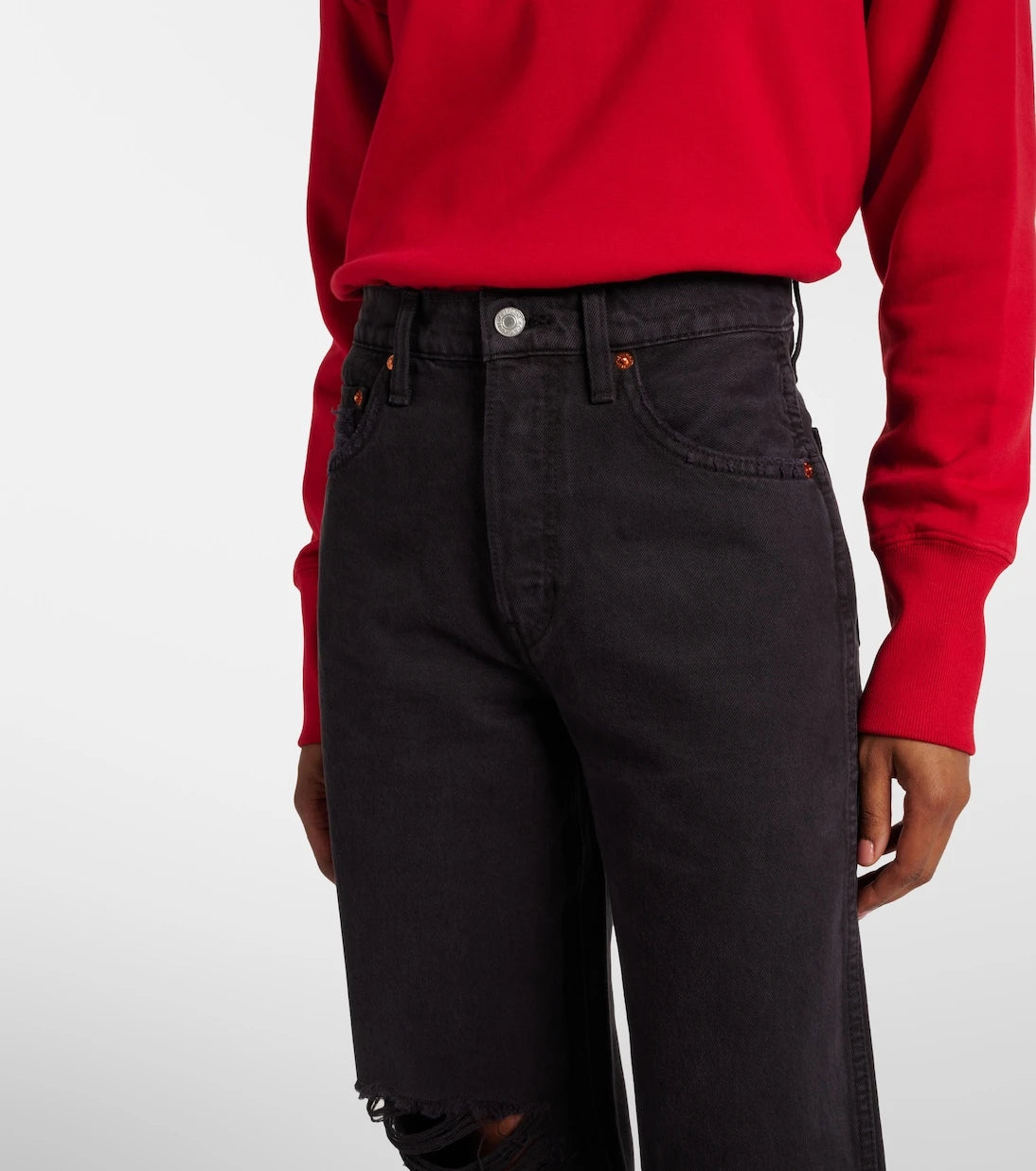 Re/Done - 90s distressed high-rise flared jeans
