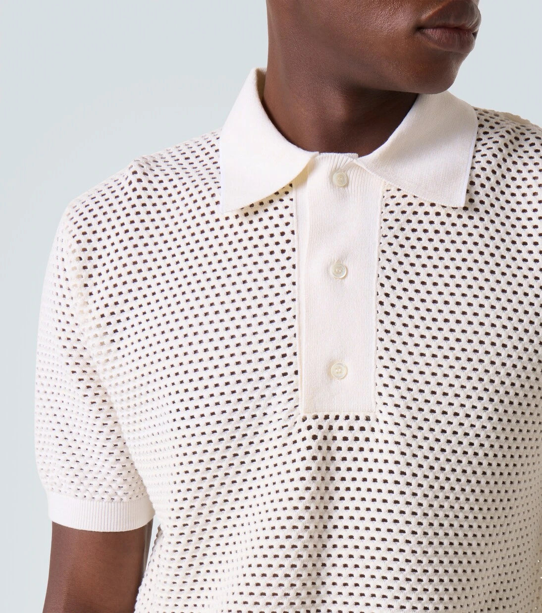 Givenchy - Open-knit cotton-blend polo shirt