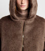 Max Mara Brown Down, Faux Fur and Water-Repellent Reversible Jacket