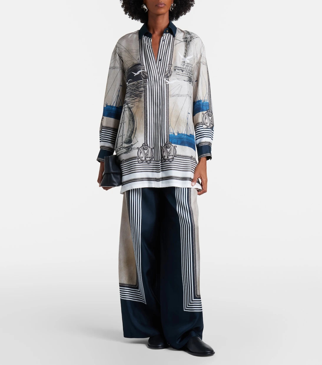 Max Mara - Printed silk twill palazzo pants