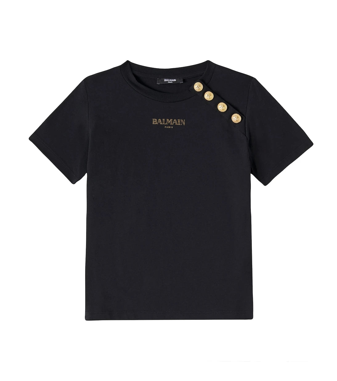 Balmain Kids - تي شيرت جيرسيه قطني بالشعار