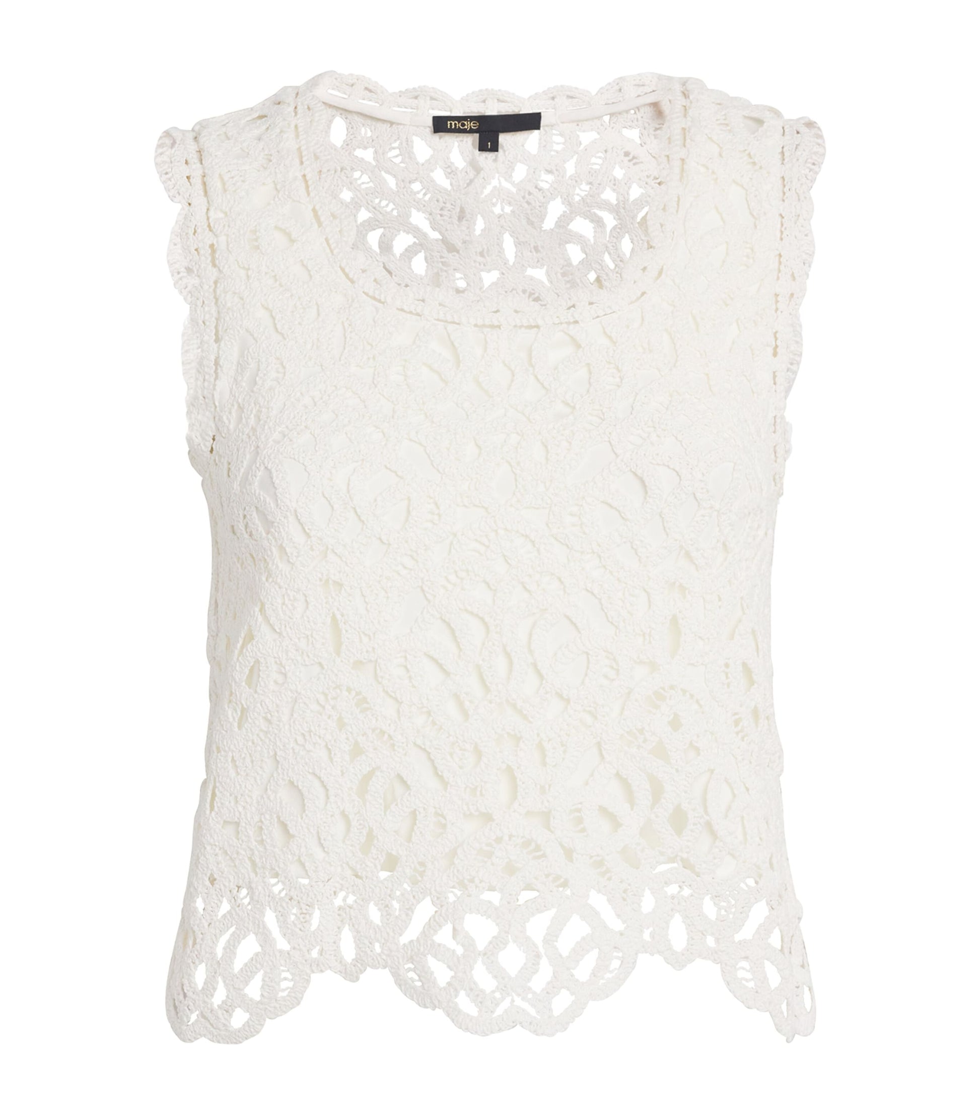 White Cotton Crochet Tank Top