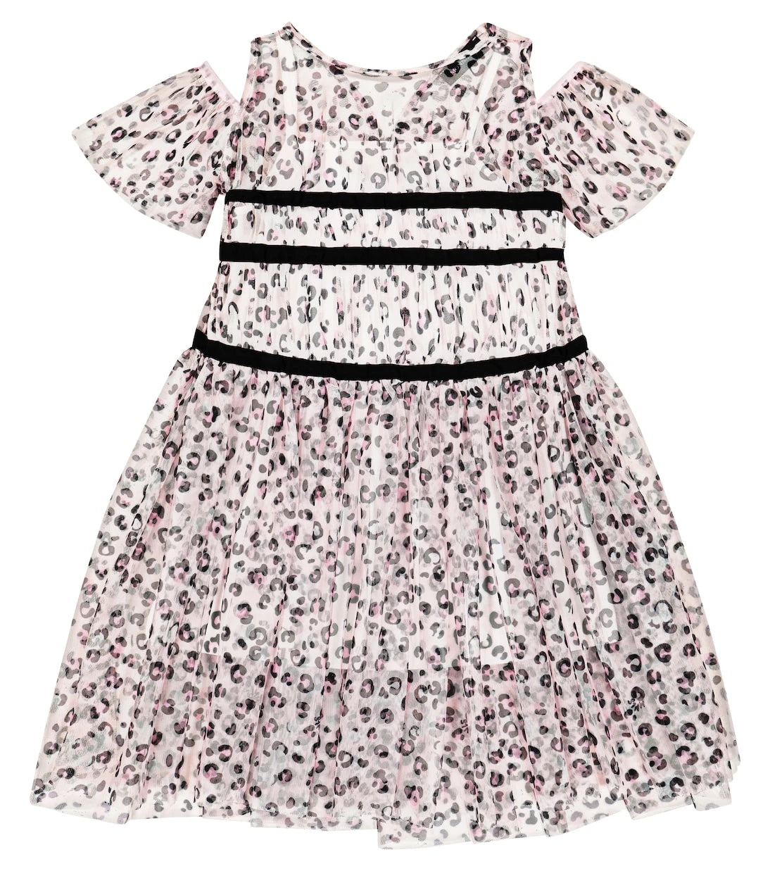 Monnalisa - Leopard-print tulle dress