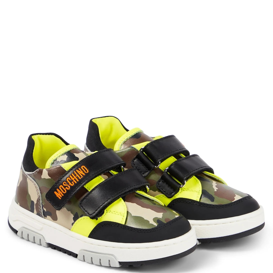 Moschino Kids - Camouflage leather sneakers