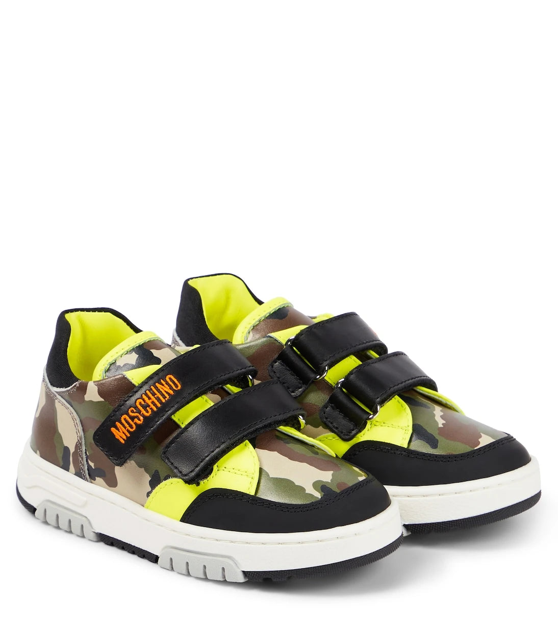 Moschino Kids - Camouflage leather sneakers
