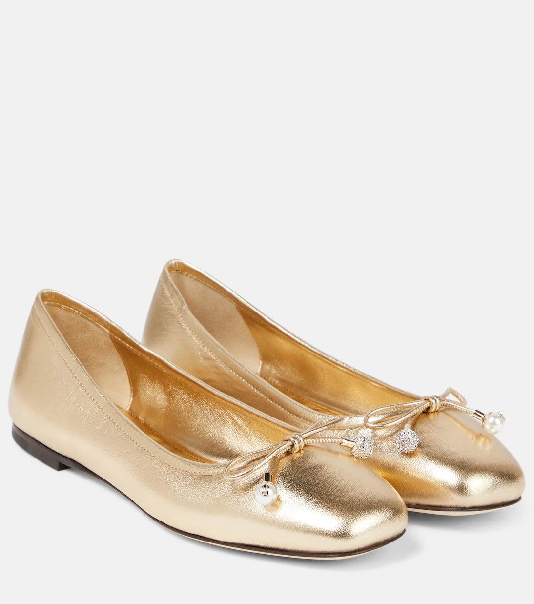 Jimmy Choo - Elme metallic leather ballet flats