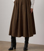 Brown Birdseye Tweed Evilyn Maxi Skirt