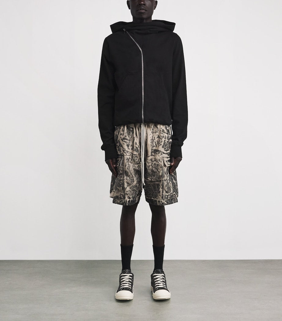 Rick Owens Black Cotton Mountain Hoodie