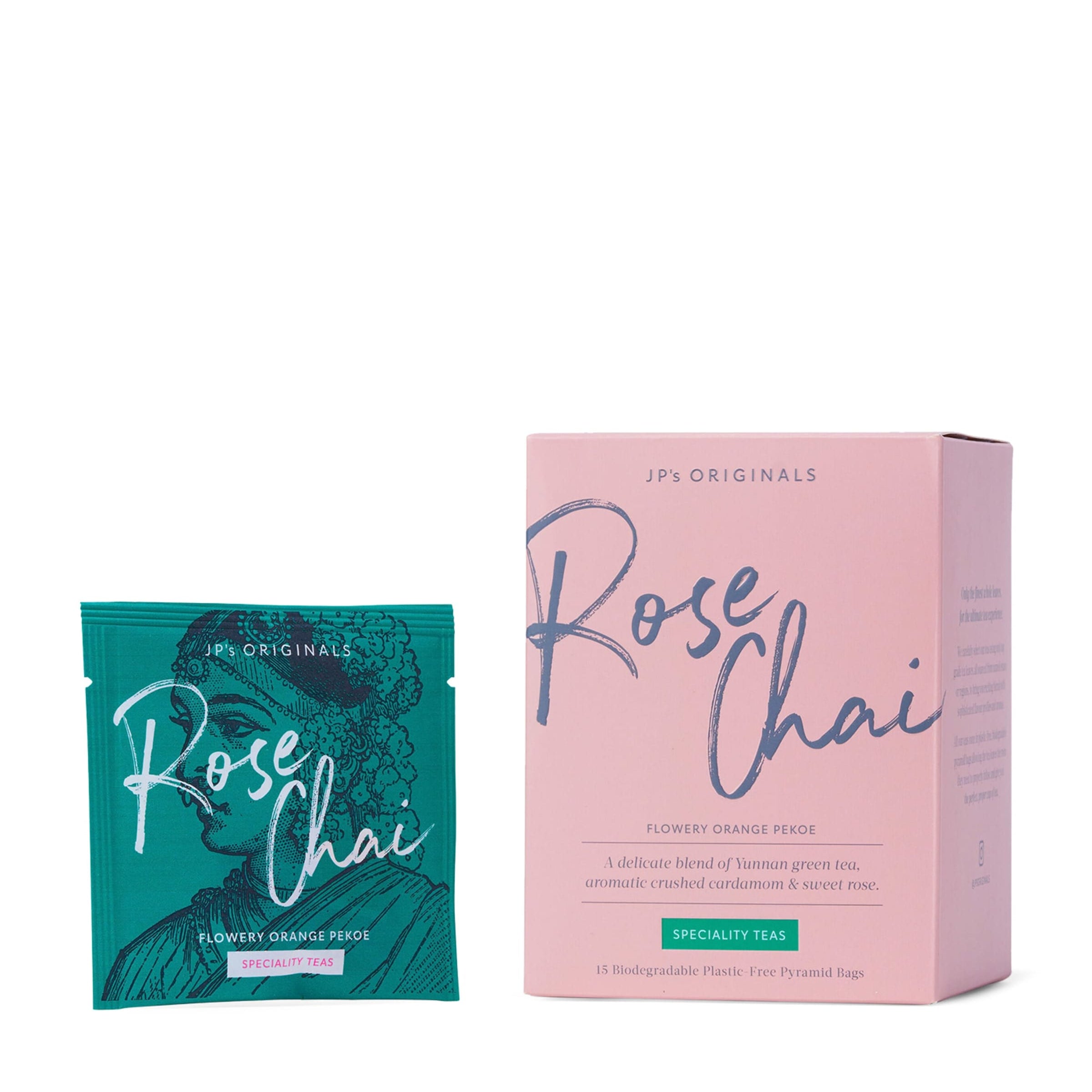 JP's Originals Rose Chai Water-Soluble Tea Pyramids (80g)