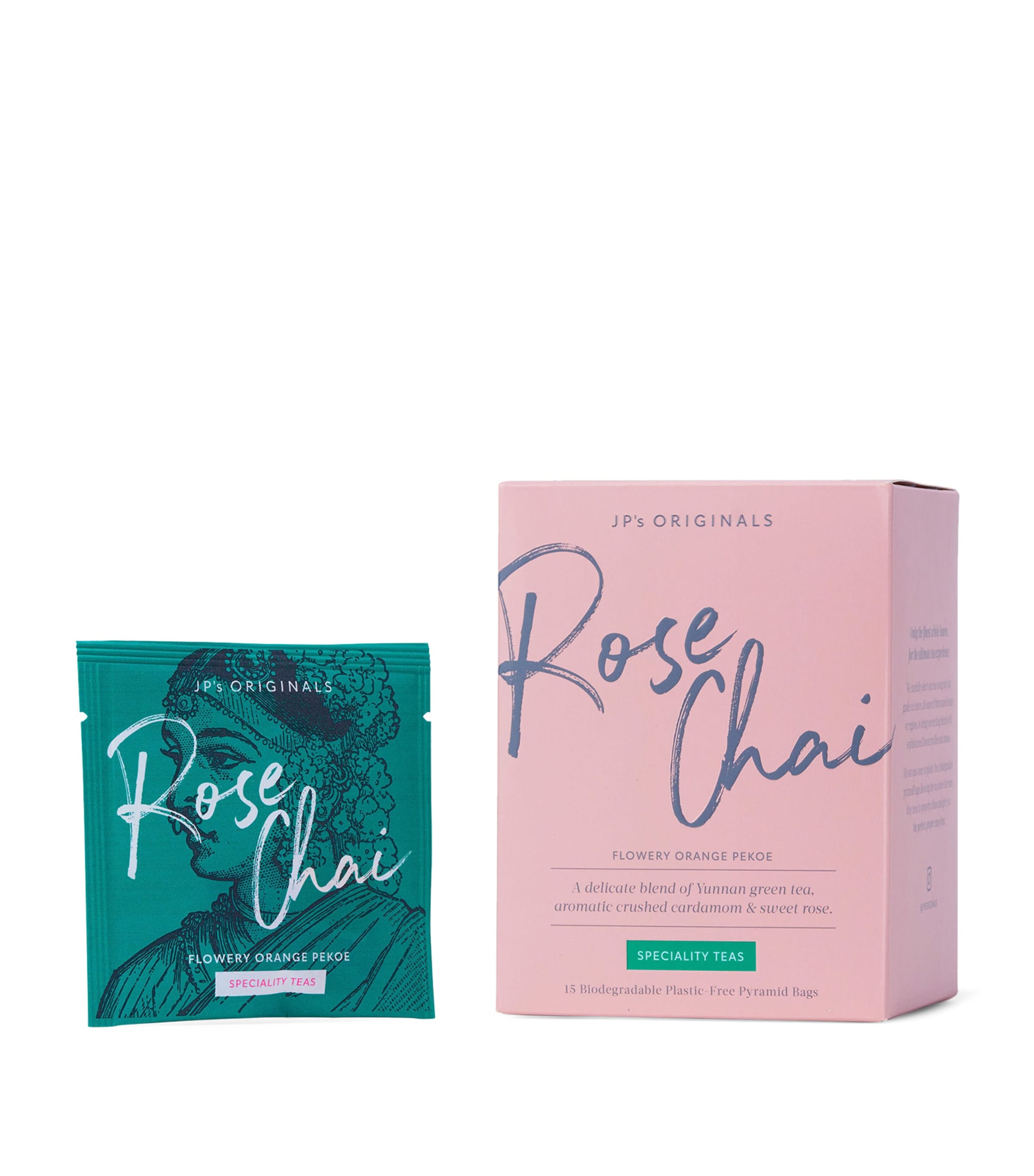JP's Originals Rose Chai Water-Soluble Tea Pyramids (80g)