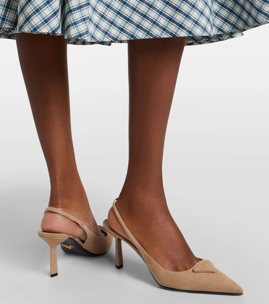 Prada - Suede slingback pumps