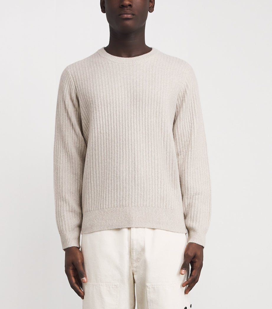 Rag & Bone Beige Cashmere Ribbed Sweater