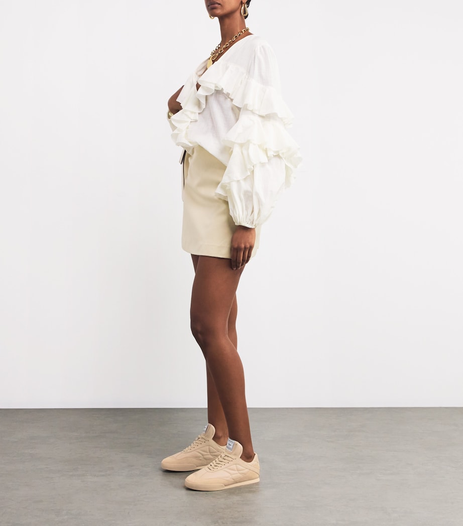 Chloé White Leather Kick Low-Top Sneakers