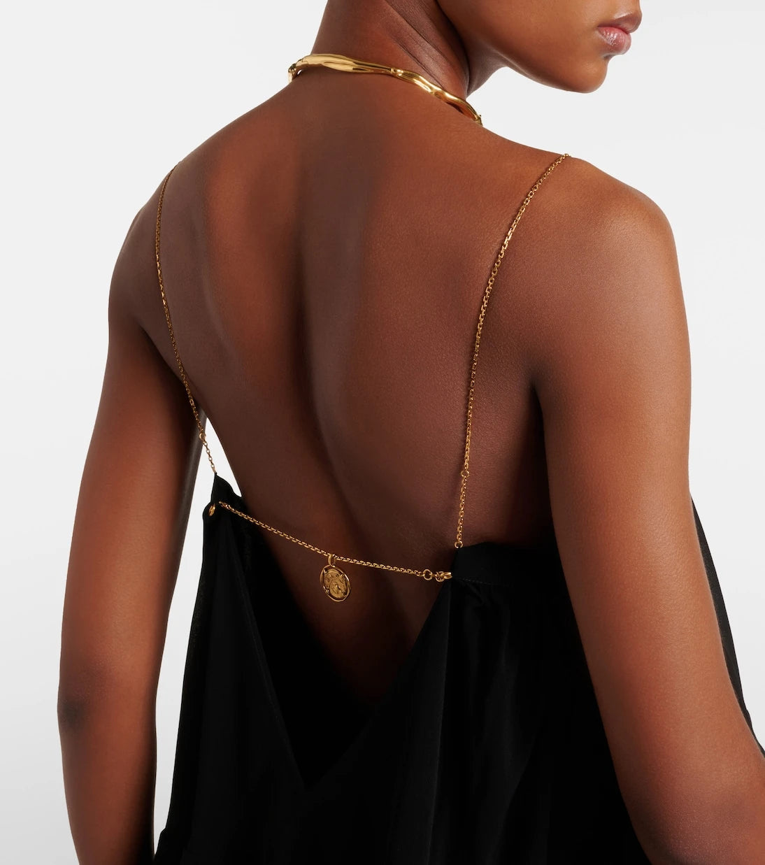 Chloé - Embellished open-back silk georgette maxi dress