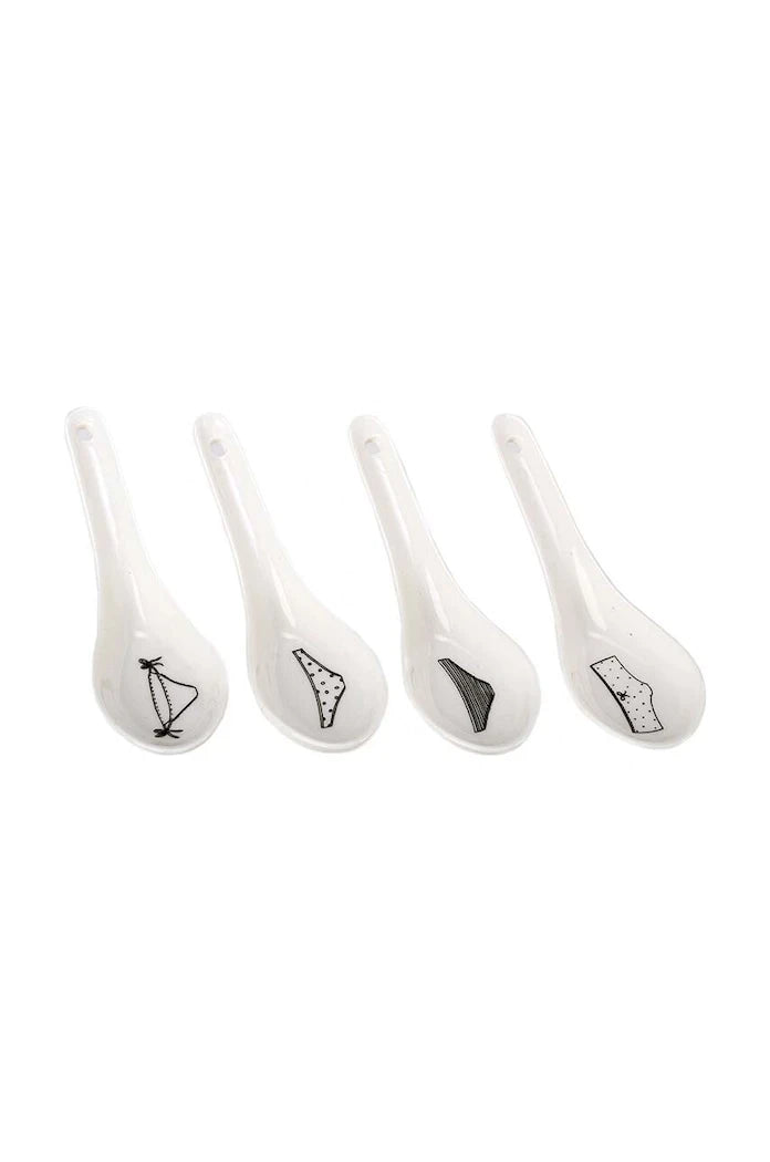 POLSPOTTEN Undressed Bowls 200 ml Kaşıklı Kase Seti (4 Parça)