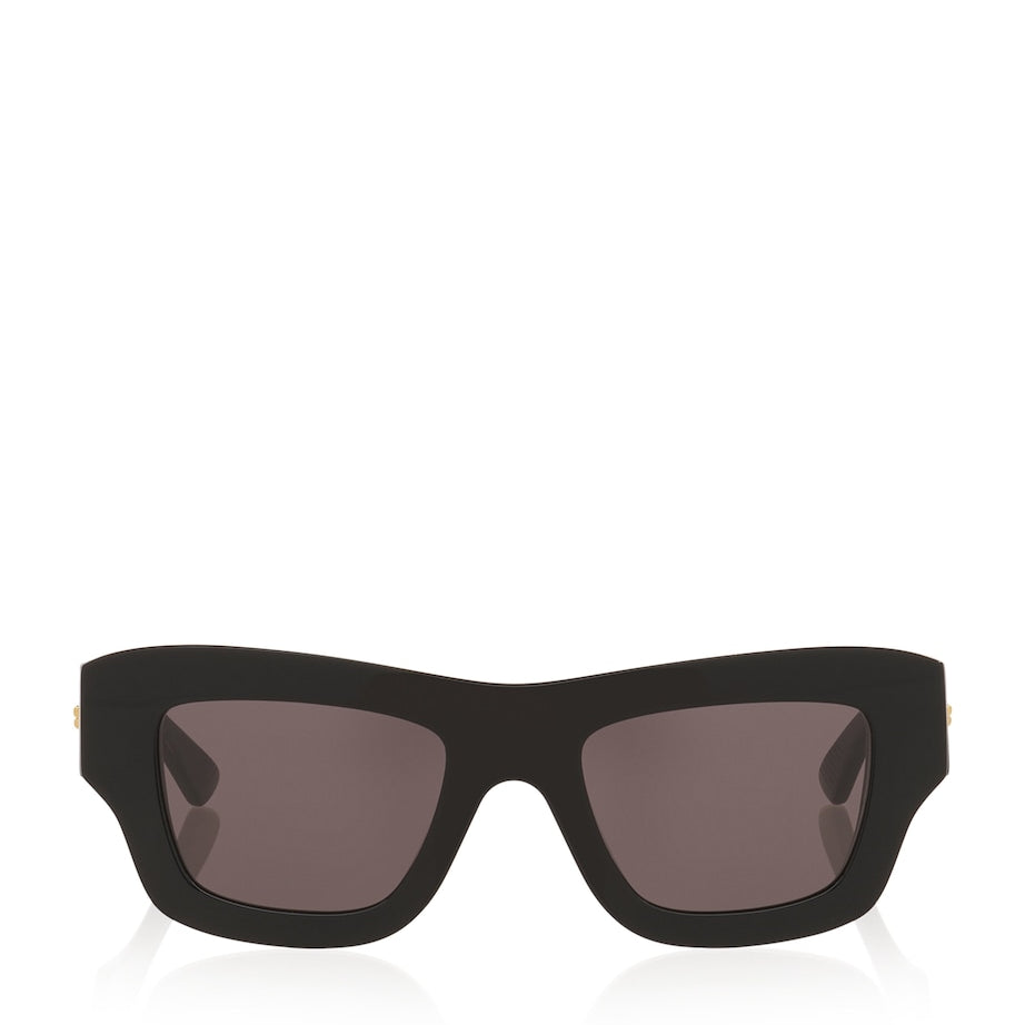 Bottega Veneta Black Rectangular Sunglasses
