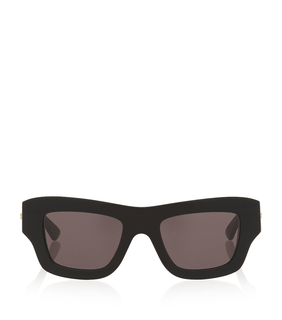 Bottega Veneta Black Rectangular Sunglasses