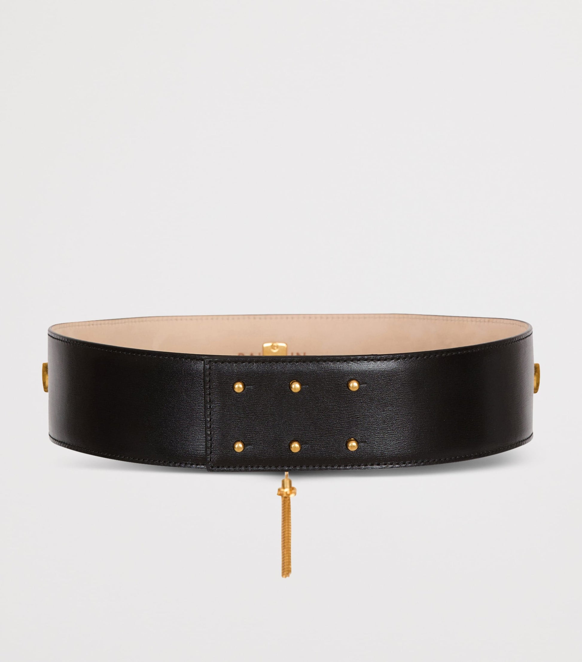 Balmain Black Leather Sync Belt
