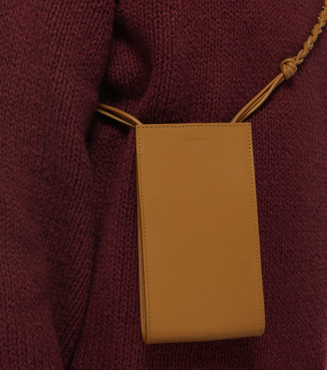 Jil Sander - Embossed leather phone pouch