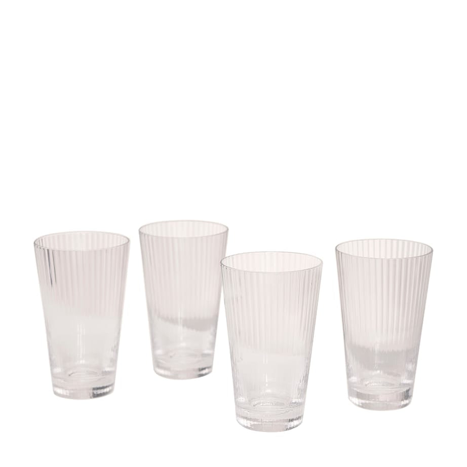 Set of 4 Fluted Highball Glasses