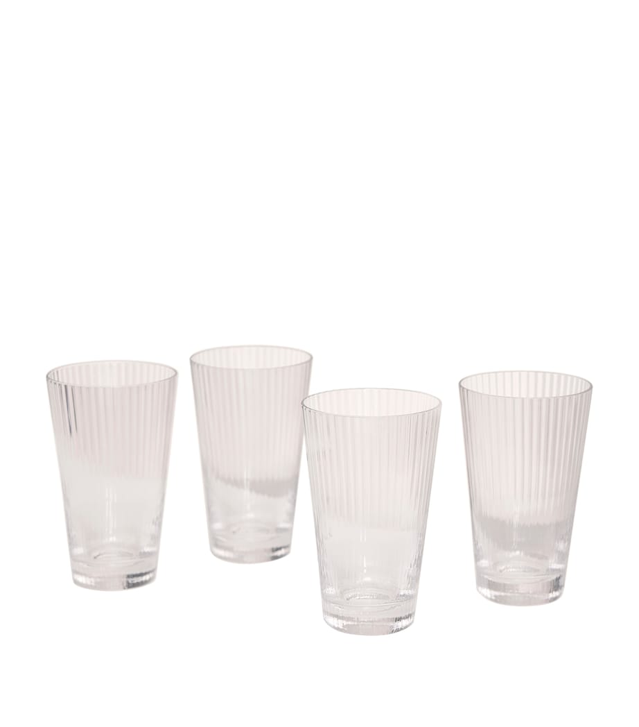 Set of 4 Fluted Highball Glasses