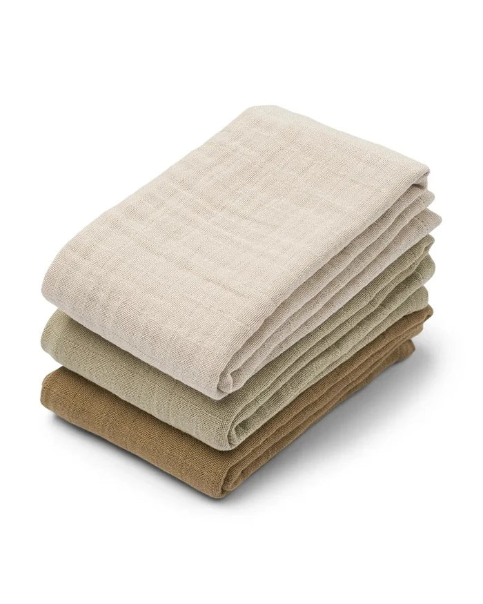 Bebek Havlusu Liewood Lewis Muslin Cloth 3'lü Paket (3 adet)