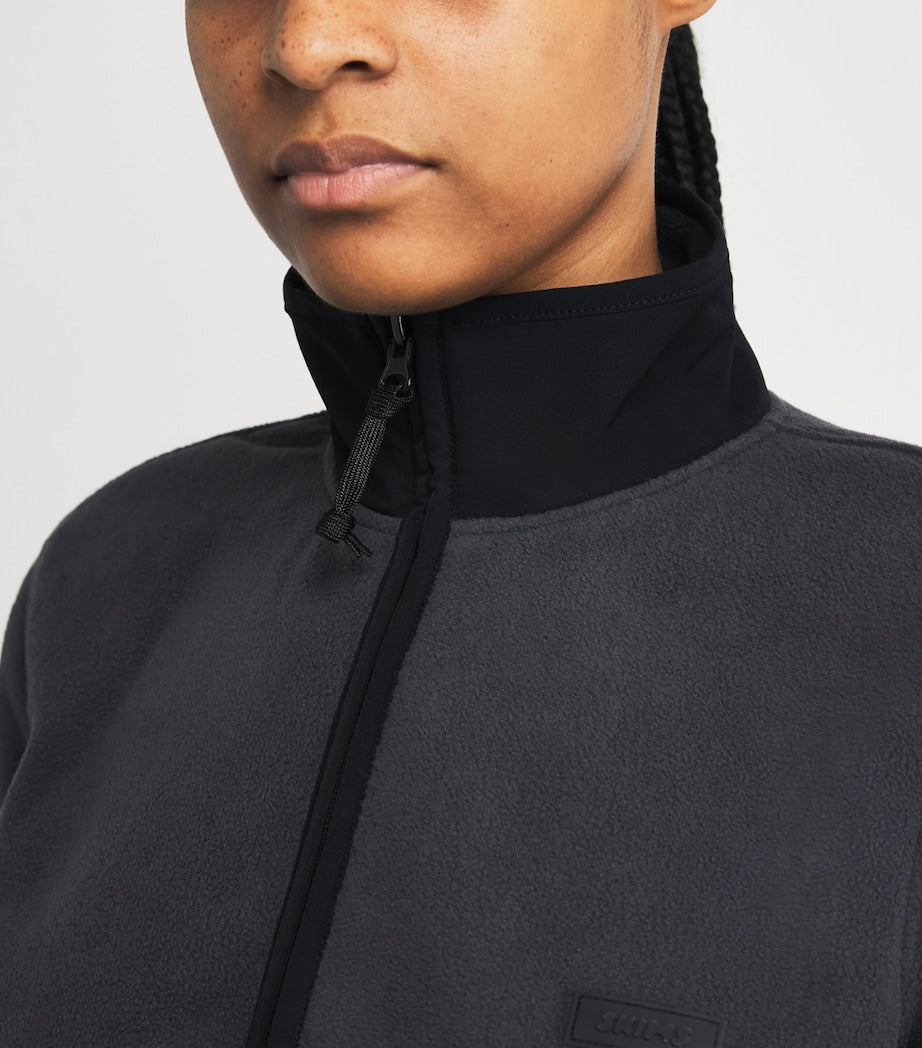 Skims Grey Cropped Fleece Jacket