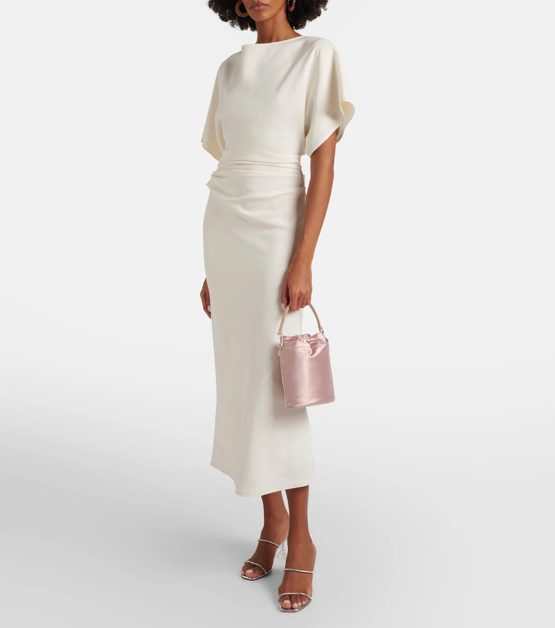 Staud - Lila leather-trimmed satin bucket bag