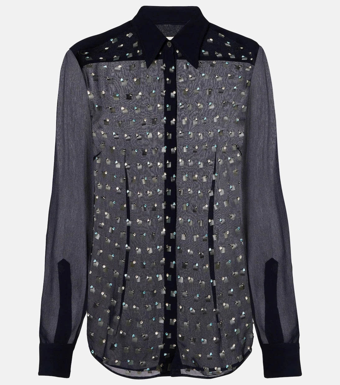Dries Van Noten - قميص شفاف مزين بالكريستال