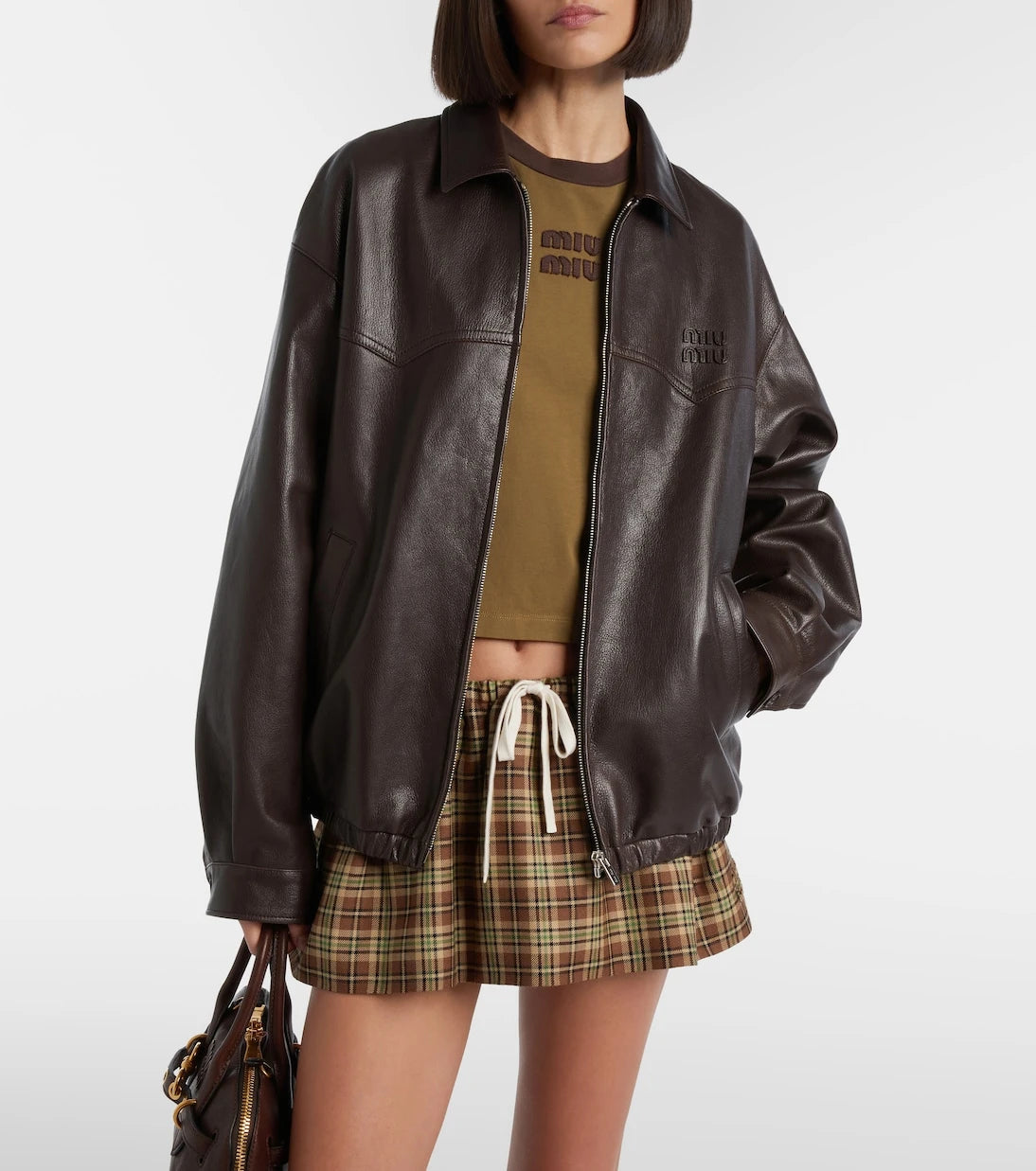 Miu Miu - Leather blouson jacket