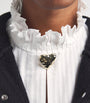 White Cotton Ruffled Collar Blouse
