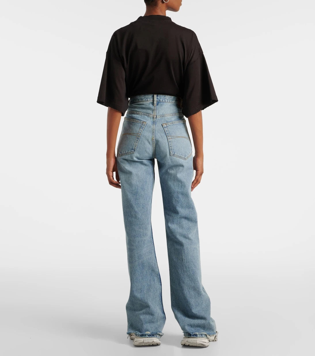Balenciaga - جينز واسع الساق بخصر متوسط الارتفاع