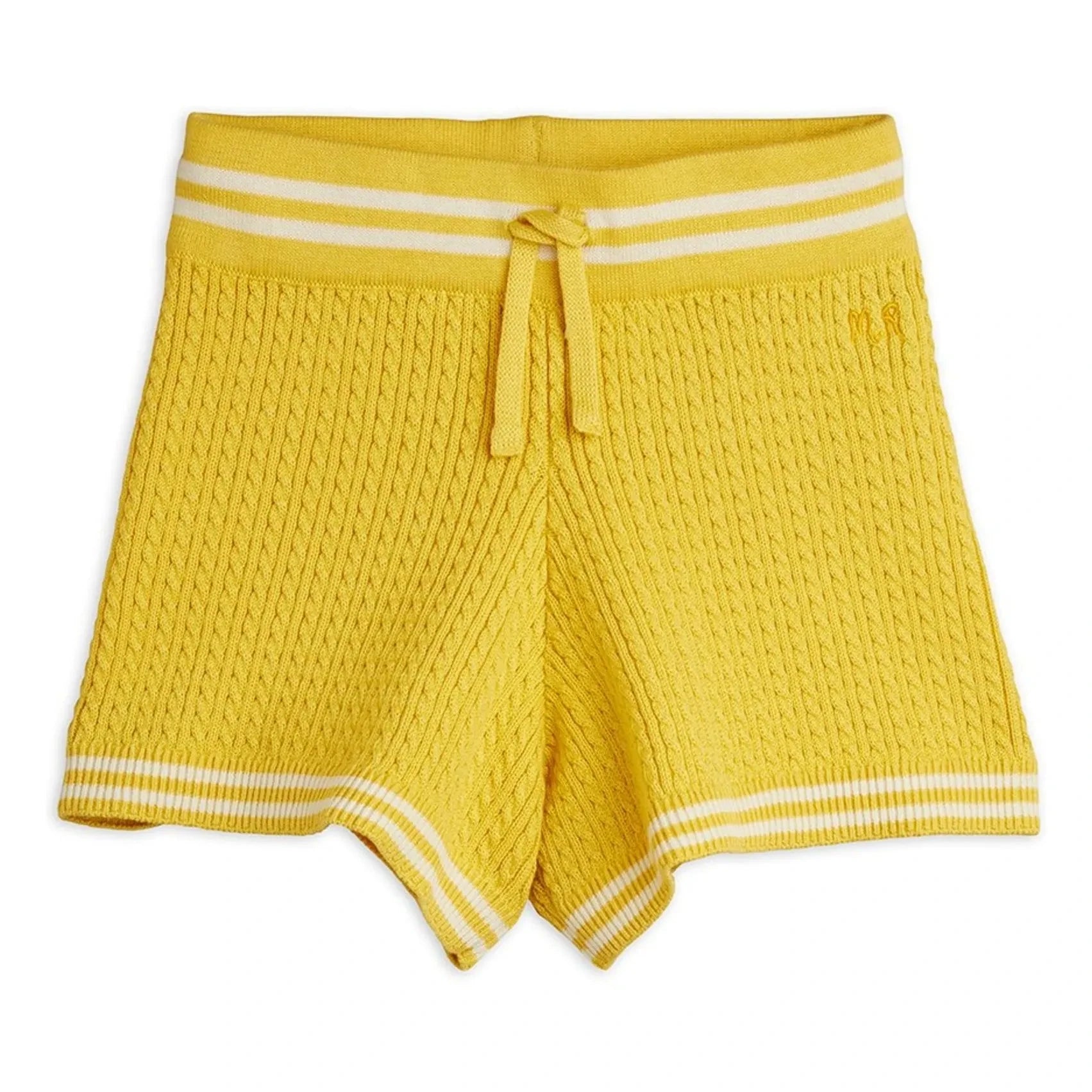 Mini Rodini - Organic cotton knit shorts | Yellow