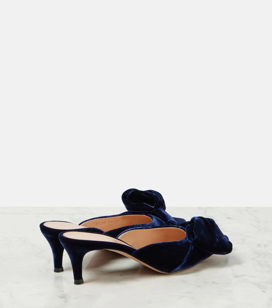 Gianvito Rossi - 55 bow-detail velvet mules